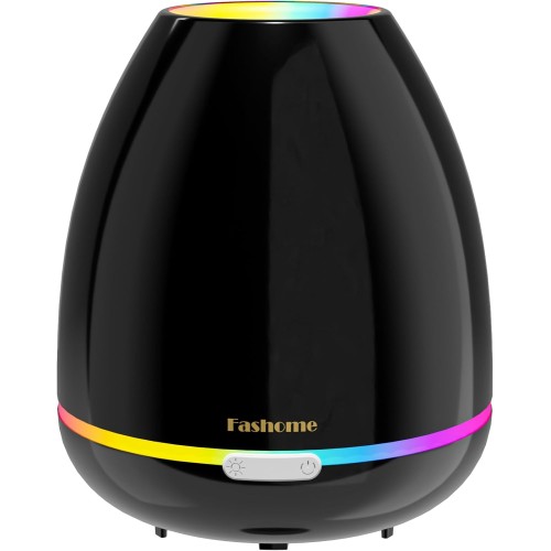 360 Scent Diffuser for Bedroom with 300 ML Wide Water Tank 7 Colors LED Light 20H Quiet Running Time Essential Oil Diffusers for Home Humidifiers for Living Room with Auto Off (Black)